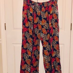 Plus Size Floral Layered Wide-Leg Pants Size 20XXL